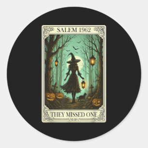 Sticker Rond Salem 1692 Halloween Sorcière Ils Ont Manqué Un Ta