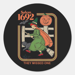 Sticker Rond Salem 1692 Ils ont raté une sorcière Halloween 1