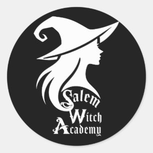 Sticker Rond Salem Witch Academy Wiccan sorcières fête d'Hallow