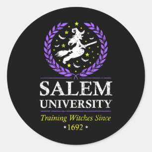 Sticker Rond Salem Witch University Training Halloween Femmes