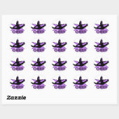 Sticker Rond Saler en violet (Feuille)