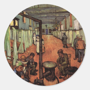 Sticker Rond Salle dans l'hôpital d'Arles par Vincent van Gogh