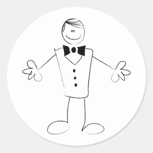 Sticker Rond Salle De Bain Avec Bras Ouverts (Devant)