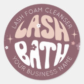 Sticker Rond Salle de bain moderne Retro Super Eyelash Cleanser (Devant)