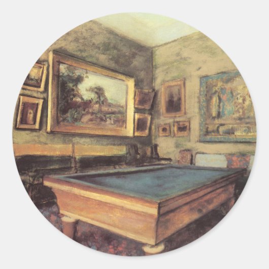 Sticker Rond Salle de billard à Menil Hubert par Edgar Degas (Devant)