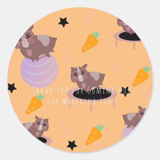 Sticker Rond Salle De Fitness Pour Cochons De Guinée (Devant)