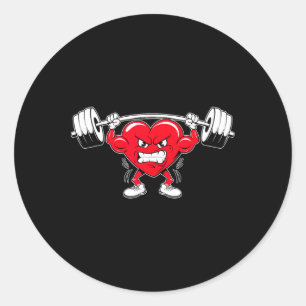 Sticker Rond Salle de gym de soulagement du coeur Bodybuilding
