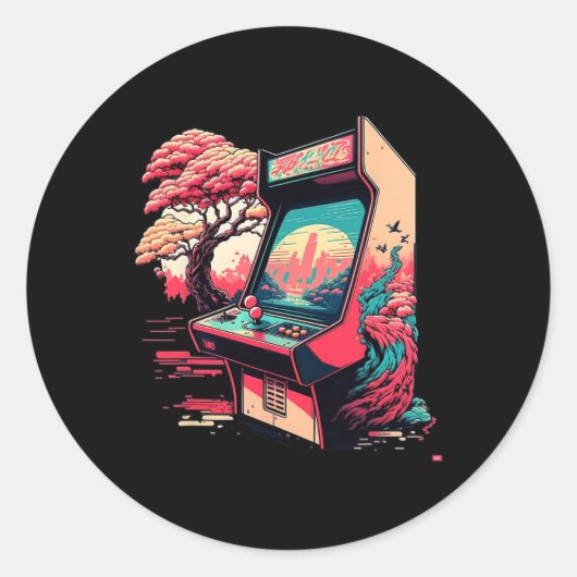 Sticker Rond Salle de jeu vidéo 1 (Devant)