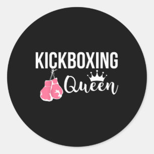 Sticker Rond Salle de sport de fitness Reine de kickboxing Moti