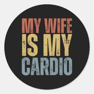 Sticker Rond Salle De Sport Fitness Ma Femme Est Mon Cardio