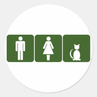Sticker Rond Salle de toilettes pour chats