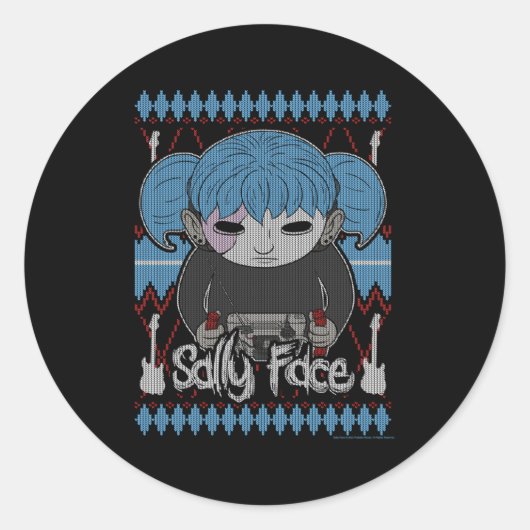 Sticker Rond Sally Face Guitare Sally Ugly (Devant)