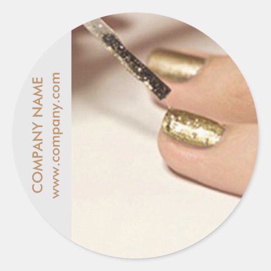 Sticker Rond salon à ongles de beauté de mode girly (Devant)