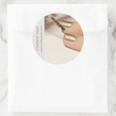 Sticker Rond salon à ongles de beauté de mode girly (Sac)