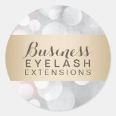 Sticker Rond Salon d'argent moderne étincelles d'or rayé affair (Devant)