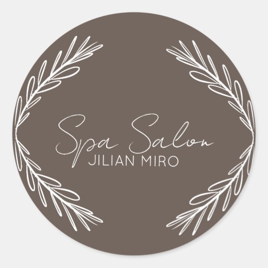 Sticker Rond Salon de beauté Branch Studio Brown (Devant)