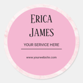 Sticker Rond Salon de beauté en marbre rose