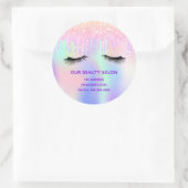 Sticker Rond Salon de beauté lashes holographique parties scint (Sac)