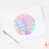 Sticker Rond salon de beauté Merci parties scintillant d'affair (Enveloppe)