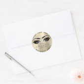 Sticker Rond Salon de beauté Parties scintillant Gold Lash Clea (Enveloppe)
