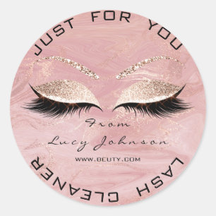 Sticker Rond Salon de beauté Parties scintillant Marblel rose L