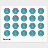 Sticker Rond Salon de beauté turquoise Green Lips (Feuille)