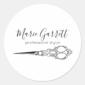 Sticker Rond Salon de ciseaux vintages (Devant)