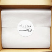 Sticker Rond Salon de ciseaux vintages