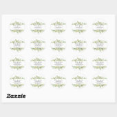 Sticker Rond Salon de feuillage vert aquarelle (Feuille)