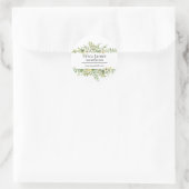 Sticker Rond Salon de feuillage vert aquarelle (Sac)