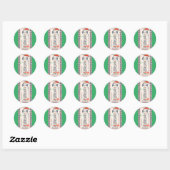 Sticker Rond Salon de Kokeshi (Feuille)