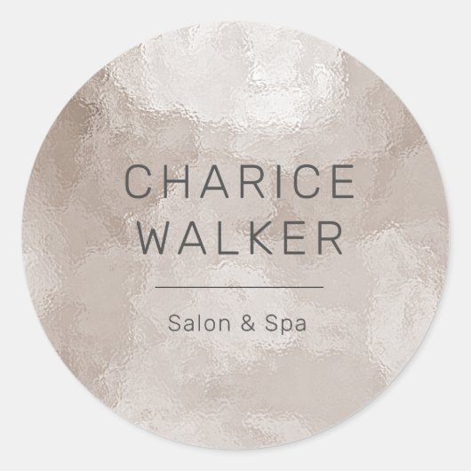 Sticker Rond salon de perles luxueux et monogramme spa (Devant)