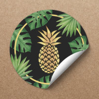 Salon de Spa aux feuilles tropicales et ananas dor