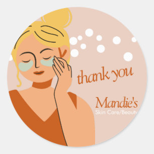 Sticker Rond Salon d'esthétique de soins de la peau Merci