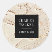 Sticker Rond Salon D'Or Texté Et Monogramme Spa (Devant)