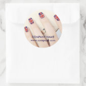 Sticker Rond salon élégant de manucure à ongles (Sac)