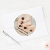 Sticker Rond salon élégant de manucure à ongles (Enveloppe)