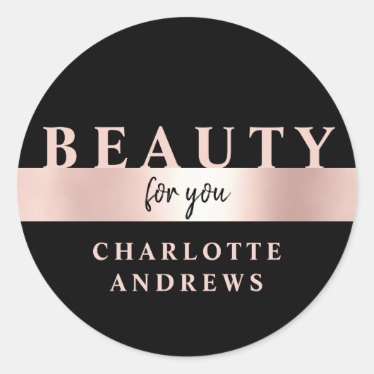 Sticker Rond Salon moderne Rosegold (Devant)