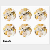 Sticker Rond Salons d'or et de blanc (Feuille)
