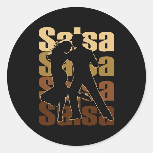 Sticker Rond Salsa Dance pour une musique latine Danser Salsa (Devant)