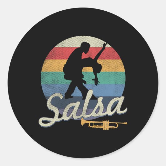 Sticker Rond Salsa Dancing Latin Salsero (Devant)
