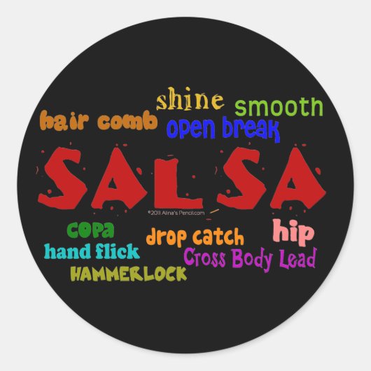 Sticker Rond Salsa Dancing Loves Dance Modes et Termes (Devant)