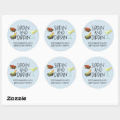 Sticker Rond Salsa de Guacamole de Sippin et de Dippin (Feuille)