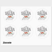 Sticker Rond Salsa Rehausse Vos Fêtes Rouge Floral (Feuille)