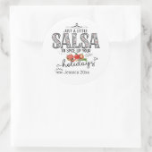 Sticker Rond Salsa Rehausse Vos Fêtes Rouge Floral (Sac)