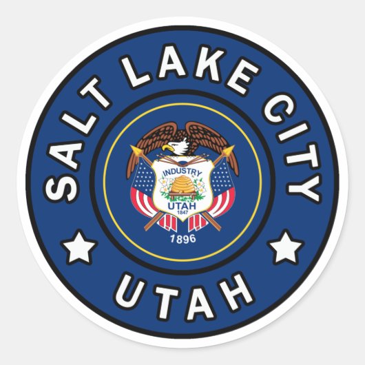 Sticker Rond Salt Lake City Utah (Devant)