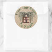 Sticker rond Saltbox House primitif (Sac)