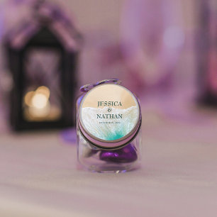 Sticker Rond Salty Baisers I Turquoise I The Sandy Beach Weddin