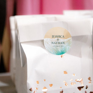 Sticker Rond Salty Kisses I Turquoise I The Sandy Beach Wedding