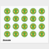 Sticker Rond Salue St. Patrick's Day Shamrock 21e anniversaire (Feuille)